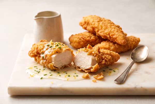 Poulet filet pané congelé, une fois apprêté