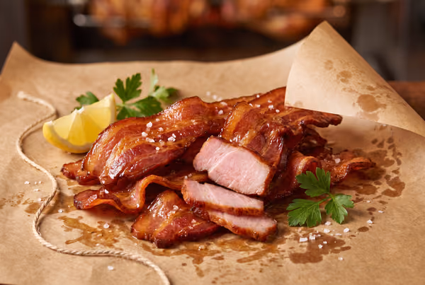 Bacon tranché olymel, une fois apprêté