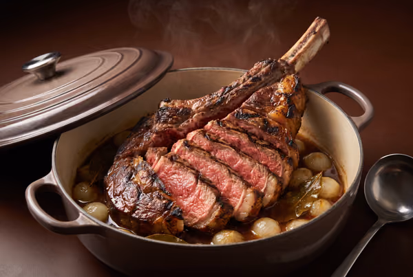 Boeuf bifteck cote rib cowboy AAA+, une fois apprêté