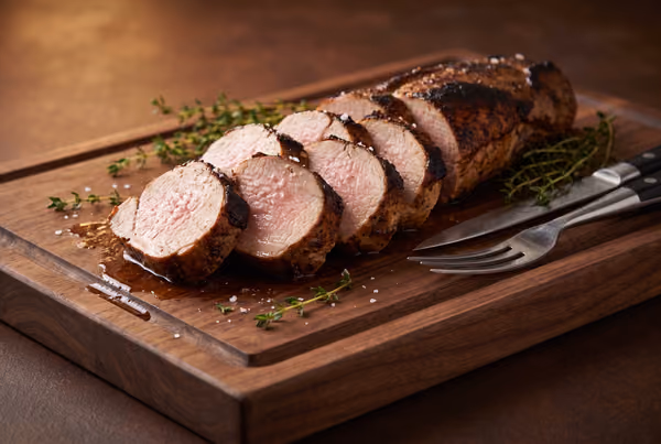 Porc filet 1 un, une fois apprêté