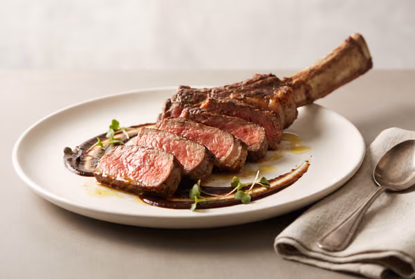 Boeuf rib tomahawk AAA congelé, une fois apprêté