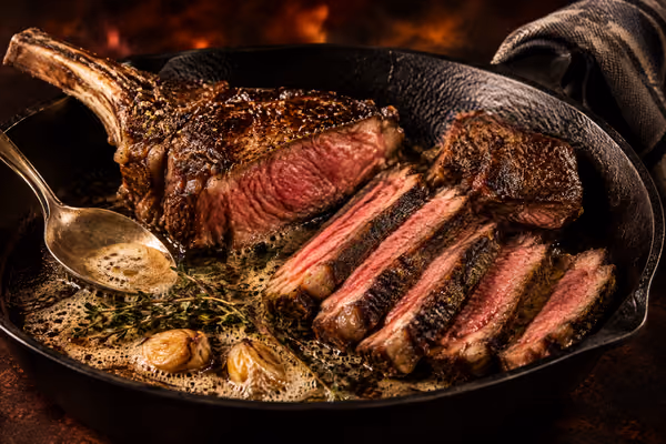 Steak de côte 3/4''(Rib Steak)  340g, une fois apprêté
