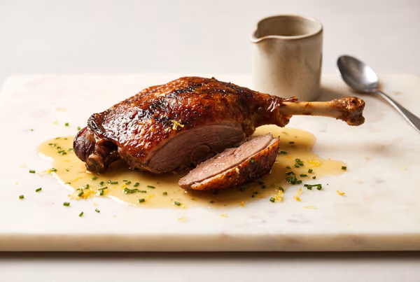 Canard cuisse 350-400 gr congelé (gavé mulard), une fois apprêté